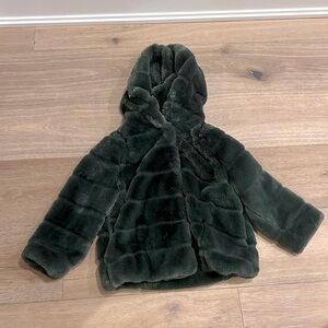 Apparis fur forest green coat